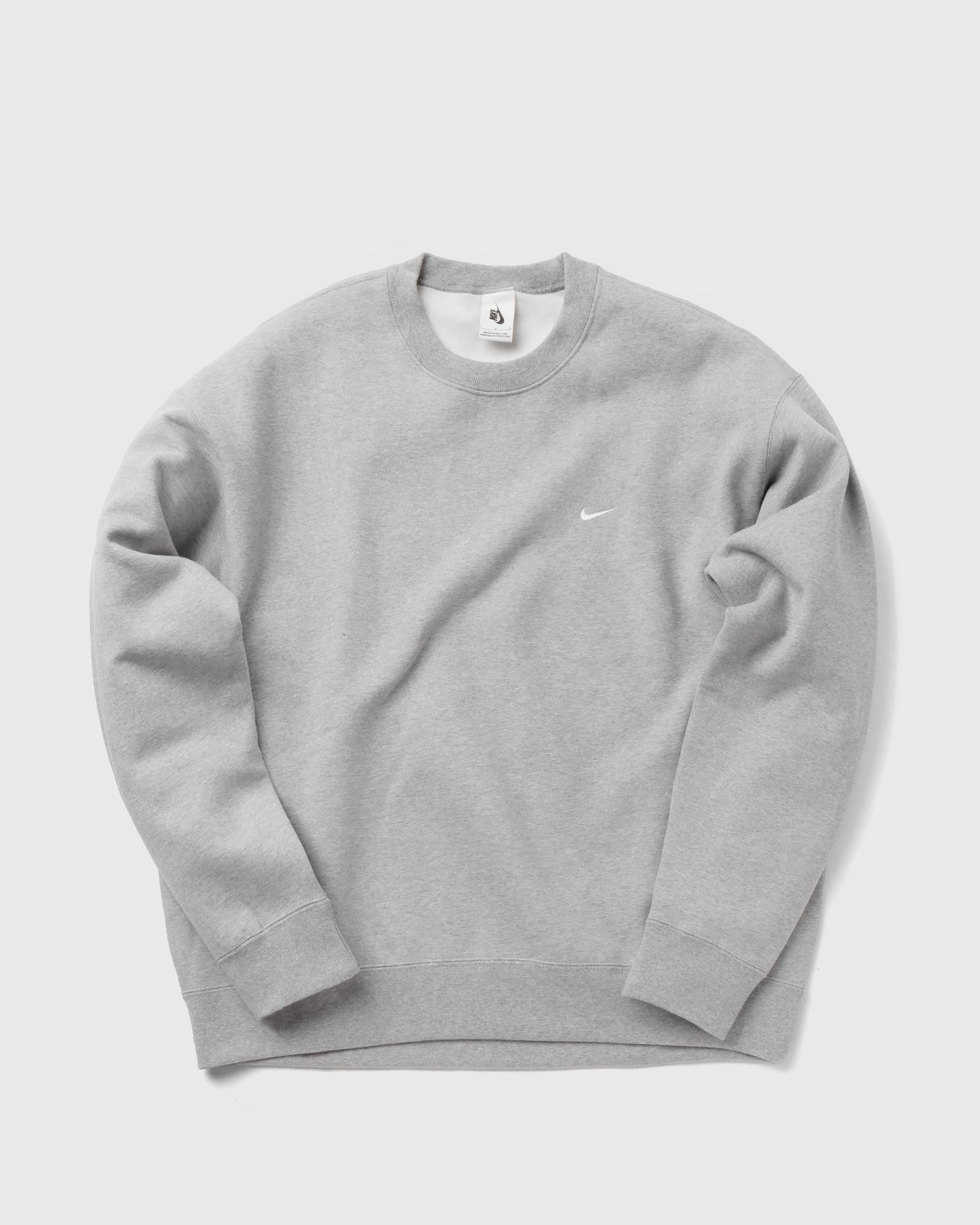 Nike - nrg solo swoosh fleece crewneck sweatshirt men sweatshirts grey in größe:xxl