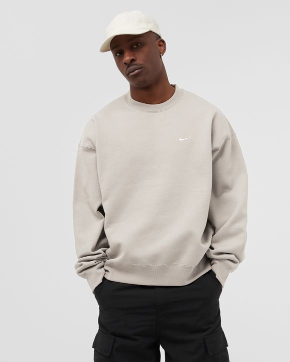 Nike NIKELAB NRG SOLO SWOOSH FLEECE CREWNECK Grey - LTBone/White