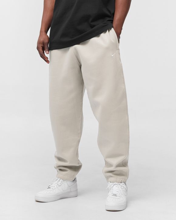 Nike Solo Swoosh Fleece Pants Grey - DK GREY HEATHER/WHITE