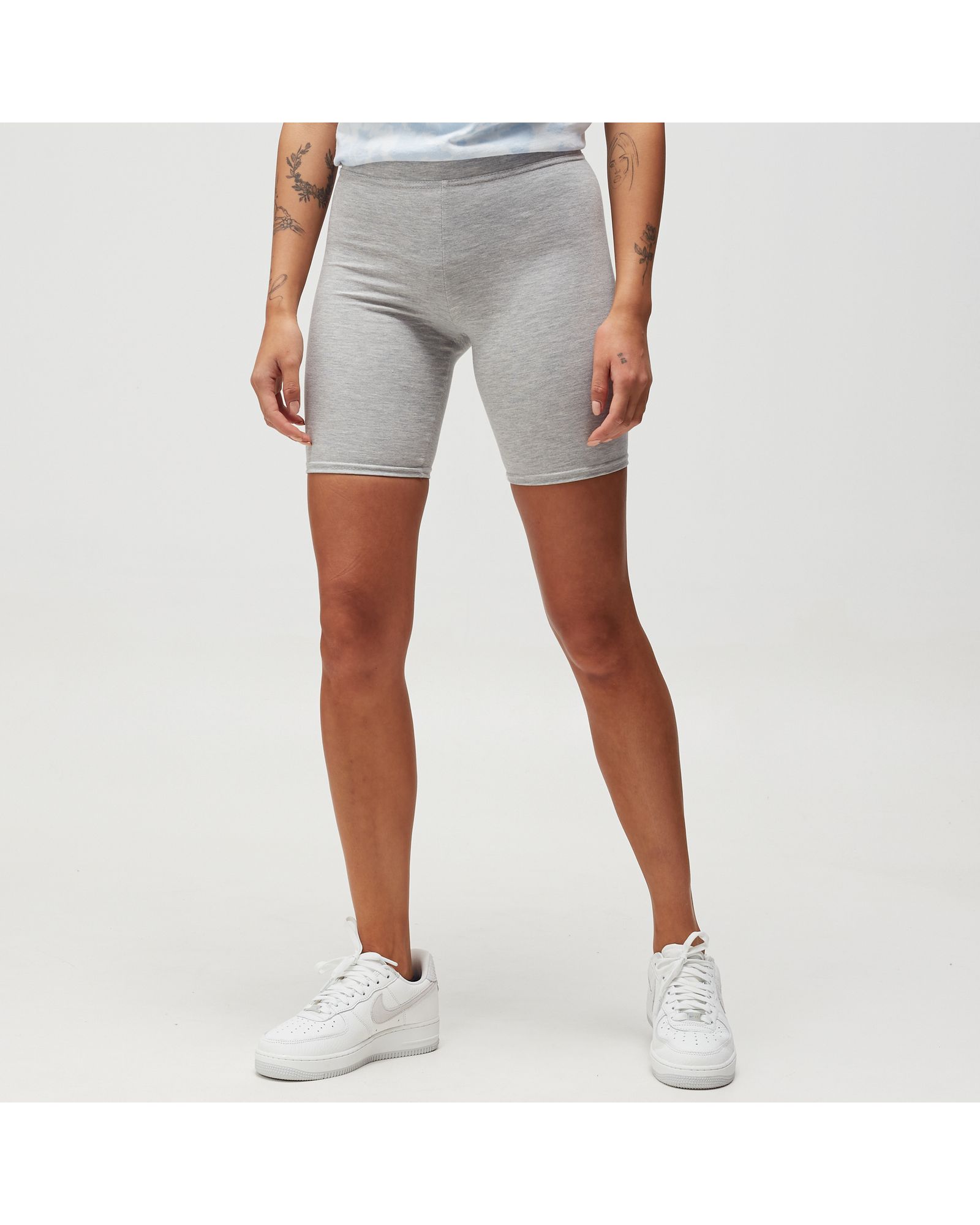 Grey Marl High Waisted Cycling Shorts