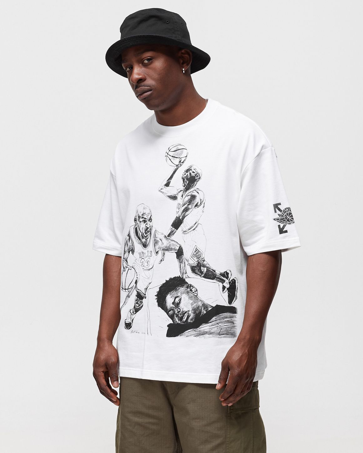 JORDAN × Off-White Short Sleeve top OFF-WHITE x Jordan Top Green/Black Men's - FW21 - GB