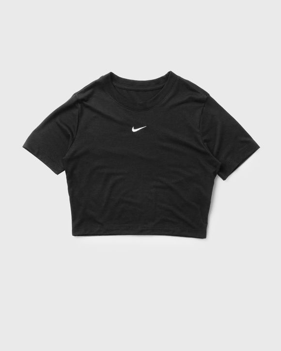 Nike WMNS ESSENTIAL CROPPED TEE Black - BLACK/WHITE