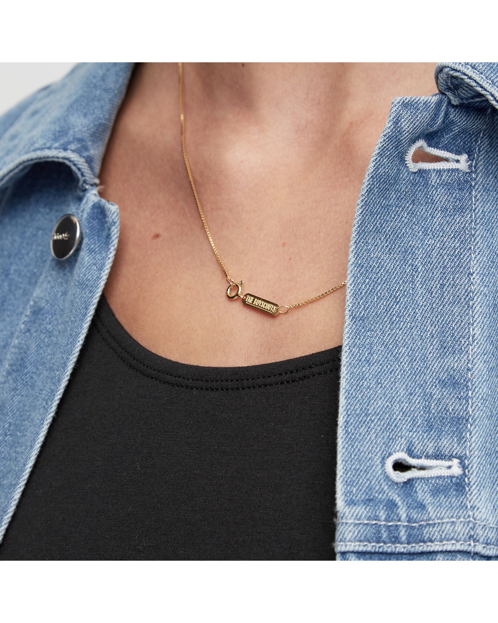 Necklace Facet Square Gold  / 50 cm