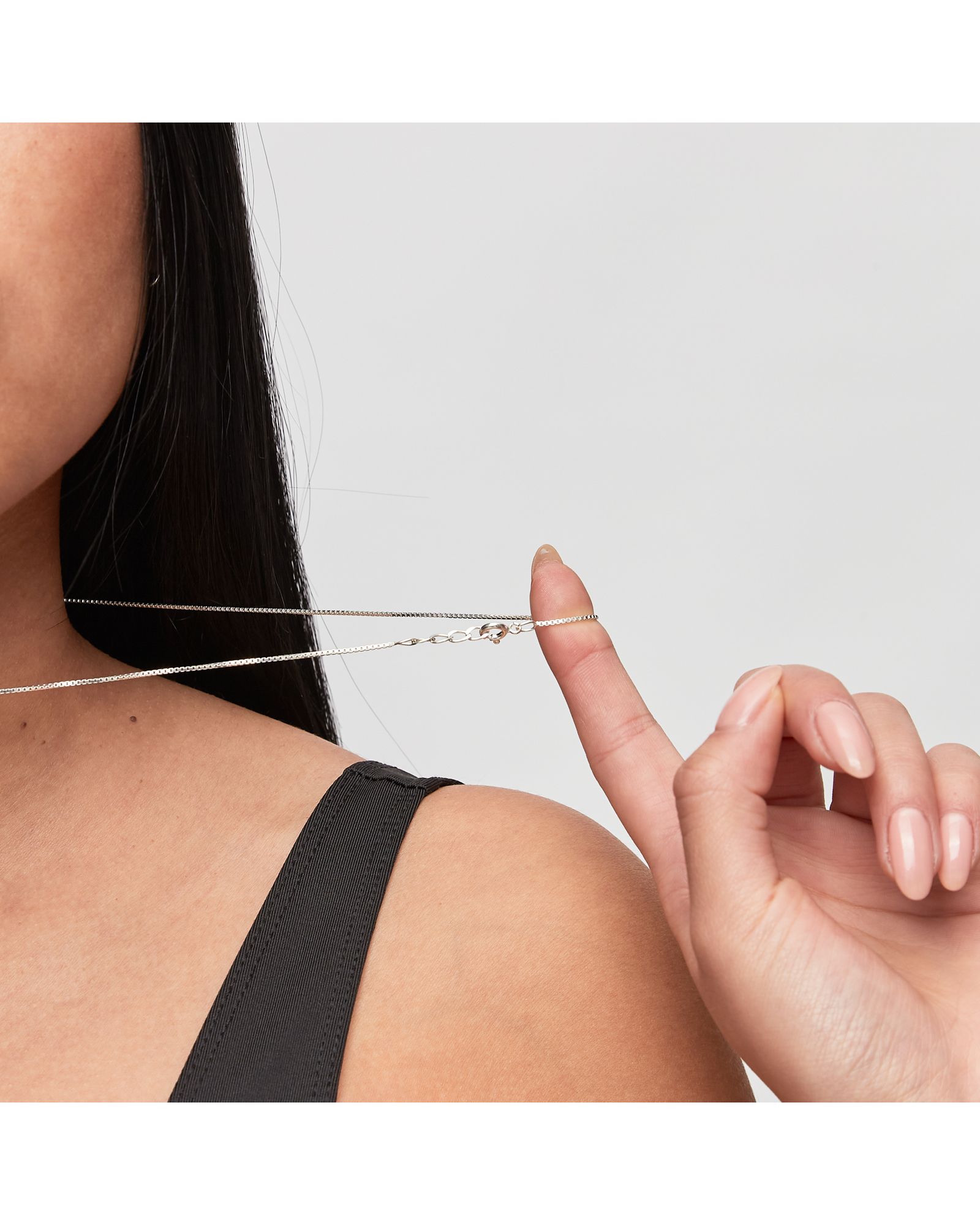 Necklace Facet Square Silver  / 50 cm