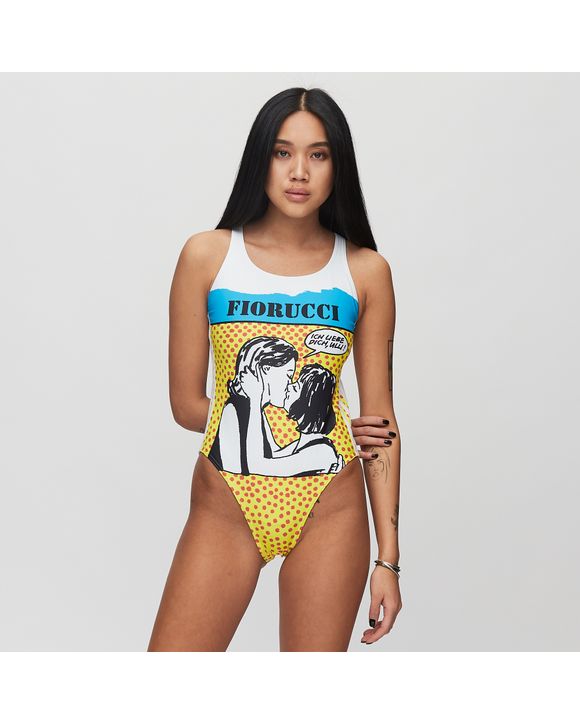 Swimsuit adidas by Fiorucci Graphic Bodysuit White