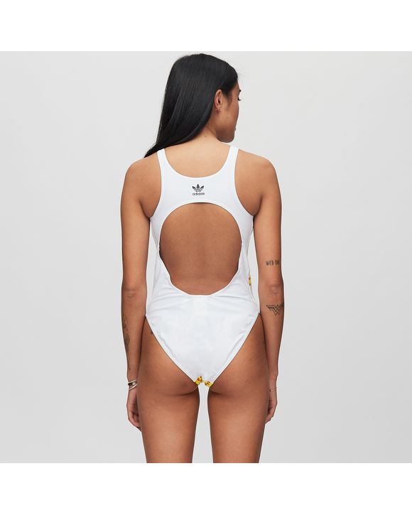 Swimsuit adidas by Fiorucci Graphic Bodysuit White