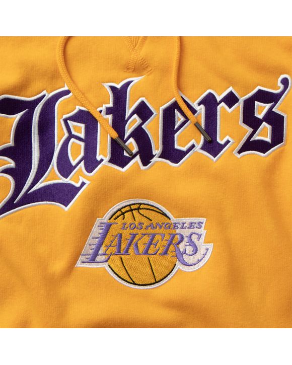 LOS ANGELES LAKERS OLD ENGLISH LOGO HOODIE (YELLOW)