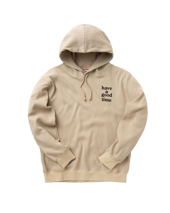 【HAVE A GOOD TIME 】Logo Thermal Pullover Hoodie haveagoodtime LOGO THERMAL PULLOVER HOODIE Brown | BSTN Store
