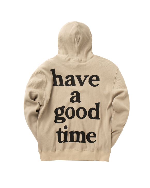【HAVE A GOOD TIME 】Logo Thermal Pullover Hoodie haveagoodtime LOGO THERMAL PULLOVER HOODIE Brown | BSTN Store