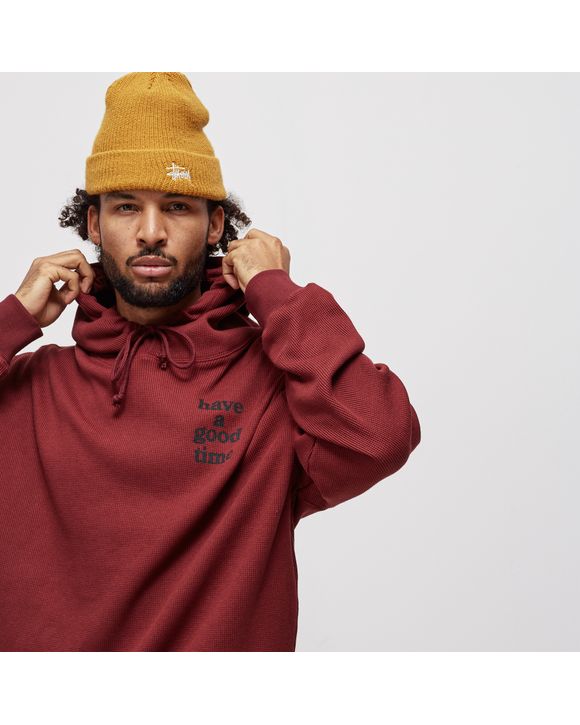 haveagoodtime LOGO THERMAL PULLOVER HOODIE Red BSTN Store