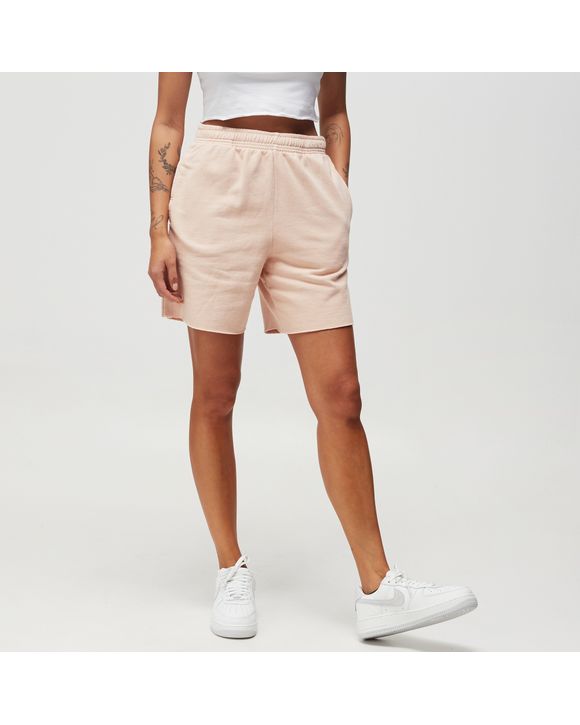 Peach Raw Washed Hem Shorts