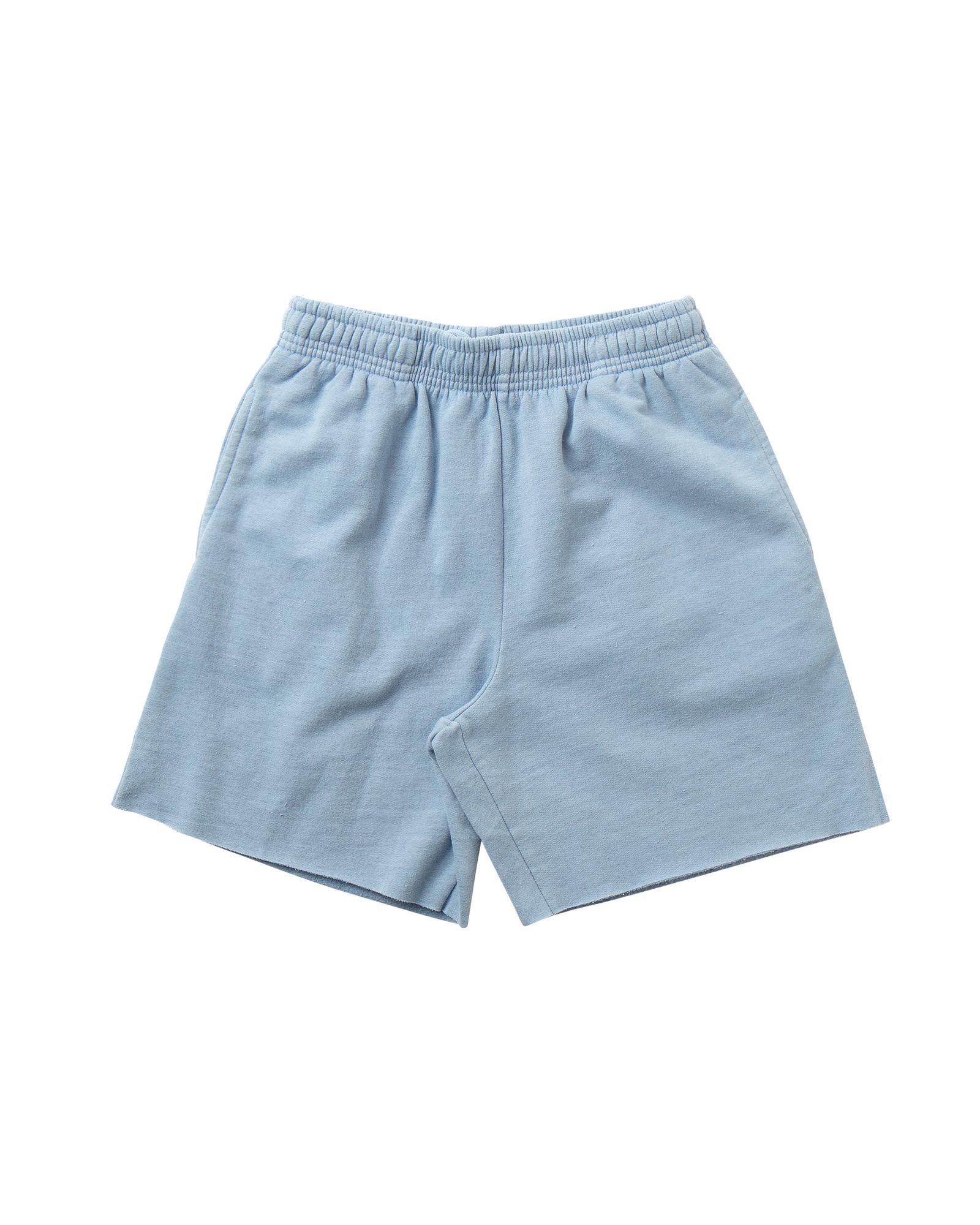 Light Blue Washed Raw Hem Shorts