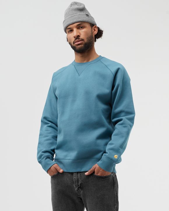 Carhartt WIP Chase Sweatshirt Blue - Hydro / Gold