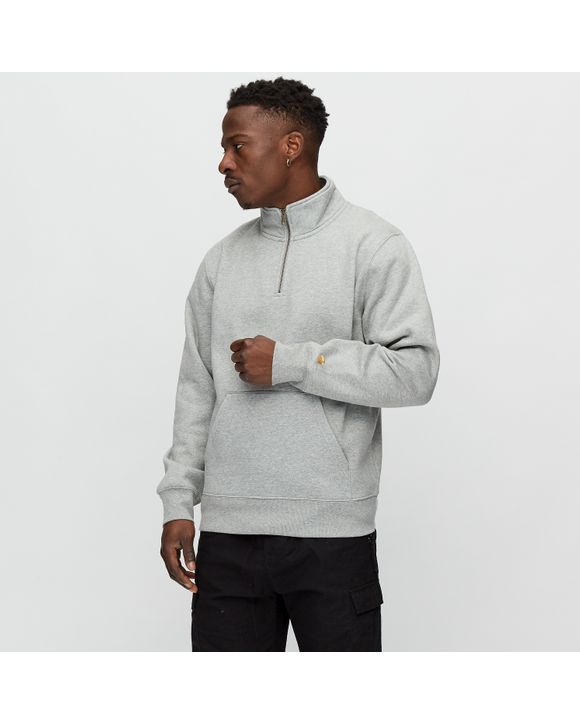 Carhartt WIP Chase Neck Zip Heavy Sweat 13 oz Grey Grey Heather Gold