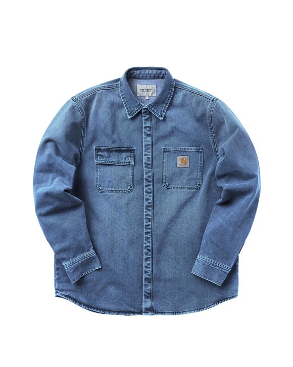 Carhartt WIP Salinac Shirt Jac Cotton Maitland Denim 13.5 oz Blue Blue worn bleached