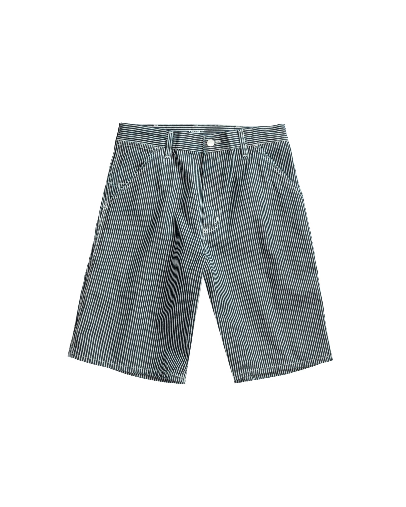 Single Knee Short Cotton Hermosa Hickory Indigo Stripe Denim 10 oz