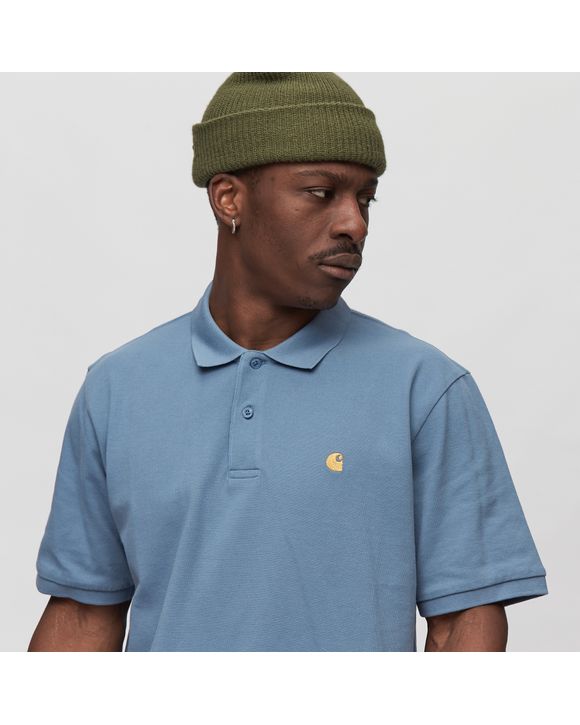 Carhartt WIP Chase Pique Polo Grey Mossa Gold