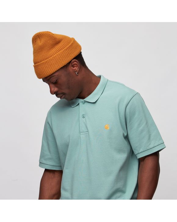 Carhartt WIP S/S Chase Pique Polo Blue - Zola / Gold