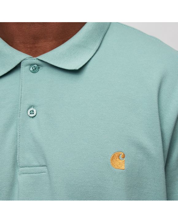 Carhartt WIP S/S Chase Pique Polo Blue - Zola / Gold