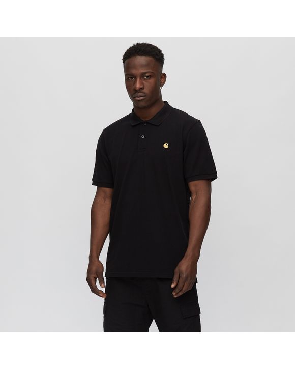 Carhartt WIP Chase Pique Polo Black Black Gold