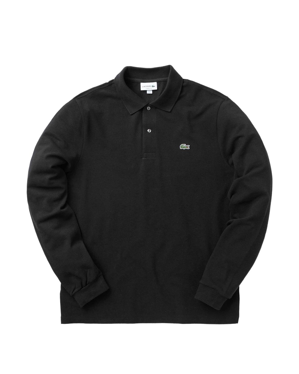 Black long sleeve lacoste polo shirt best sale