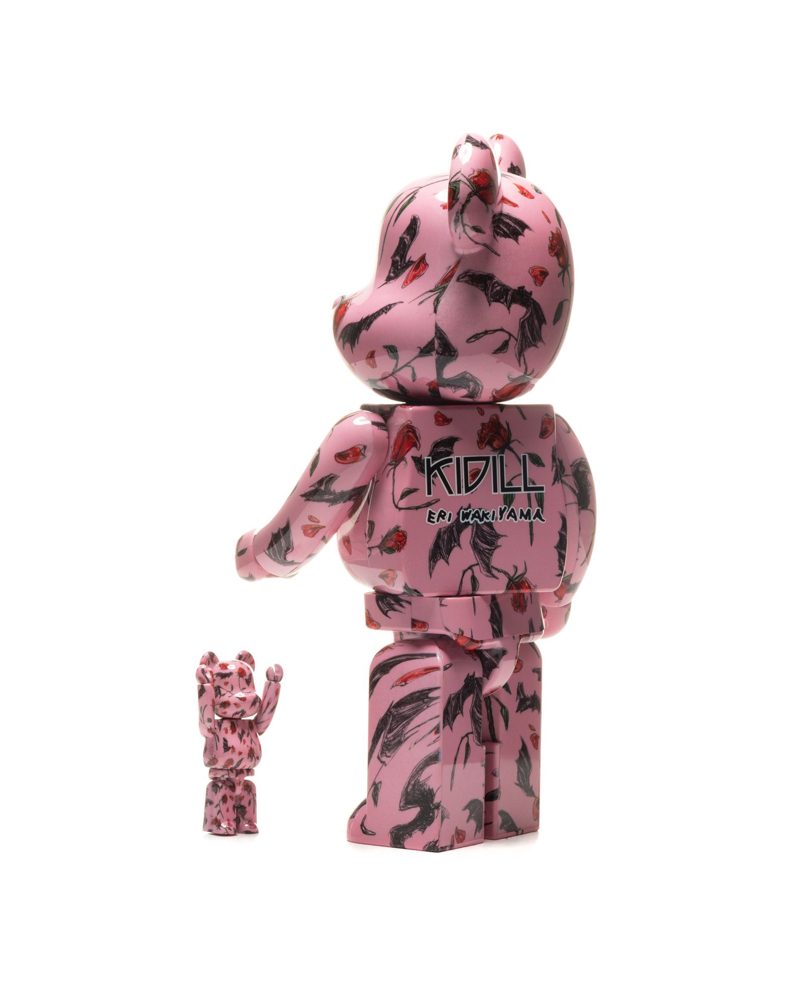 BE@RBRICK KIDILL X ERI WAKIYAMA BAT & ROSE PINK 2-PACK 400%