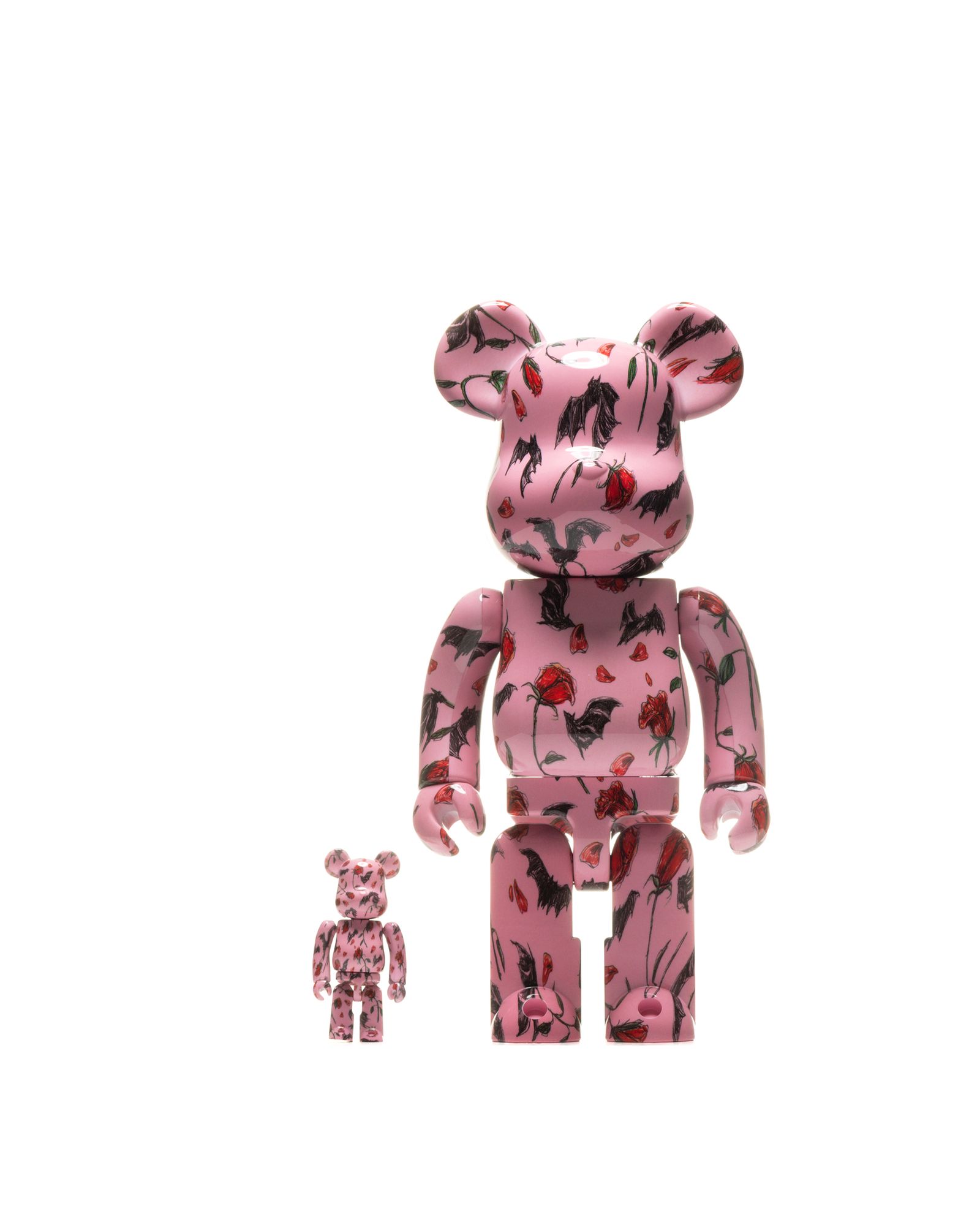 BE@RBRICK KIDILL X ERI WAKIYAMA BAT & ROSE PINK 2-PACK 400%