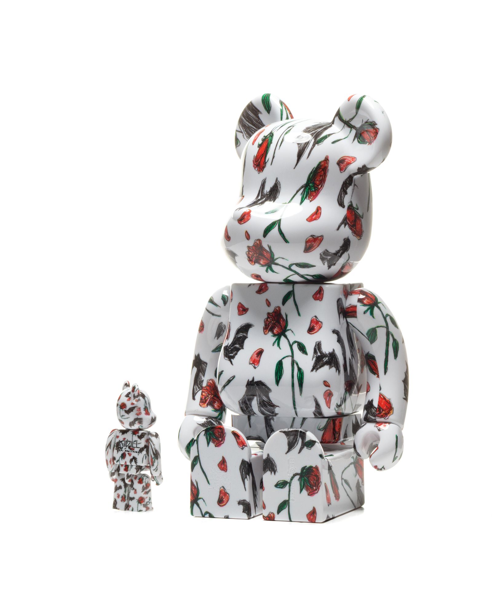 BE@RBRICK KIDILL X ERI WAKIYAMA BAT & ROSE WHITE 2-PACK 400%
