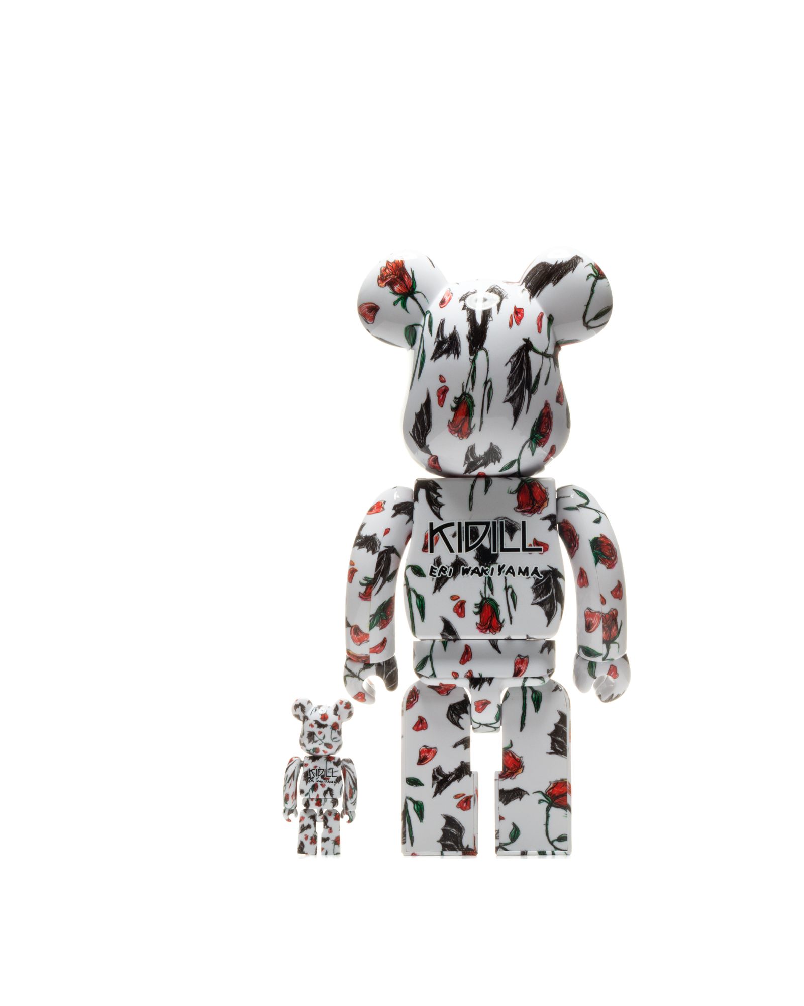 BE@RBRICK KIDILL X ERI WAKIYAMA BAT & ROSE WHITE 2-PACK 400%