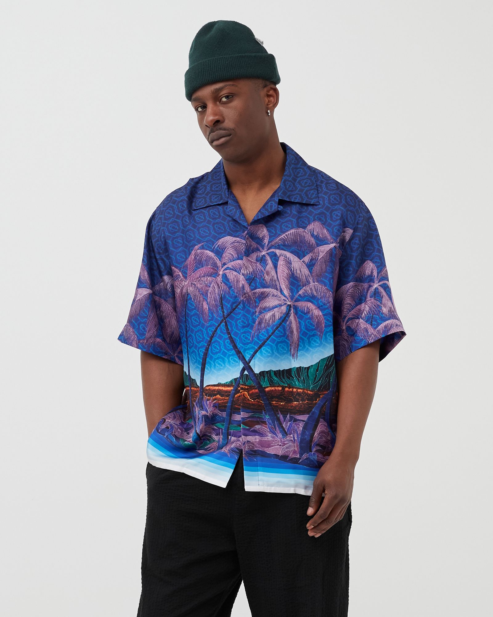 NUIT A MAUI PRINTED SILK SHIRT