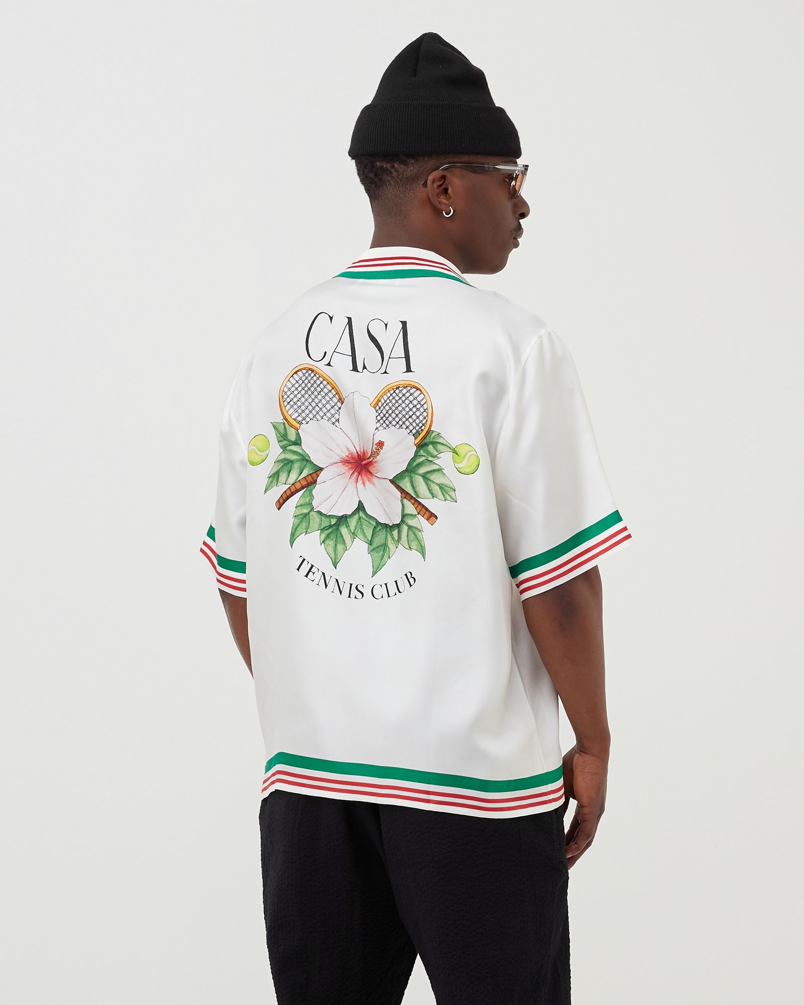 TENNIS CLUB PRINT SILK SHIRT