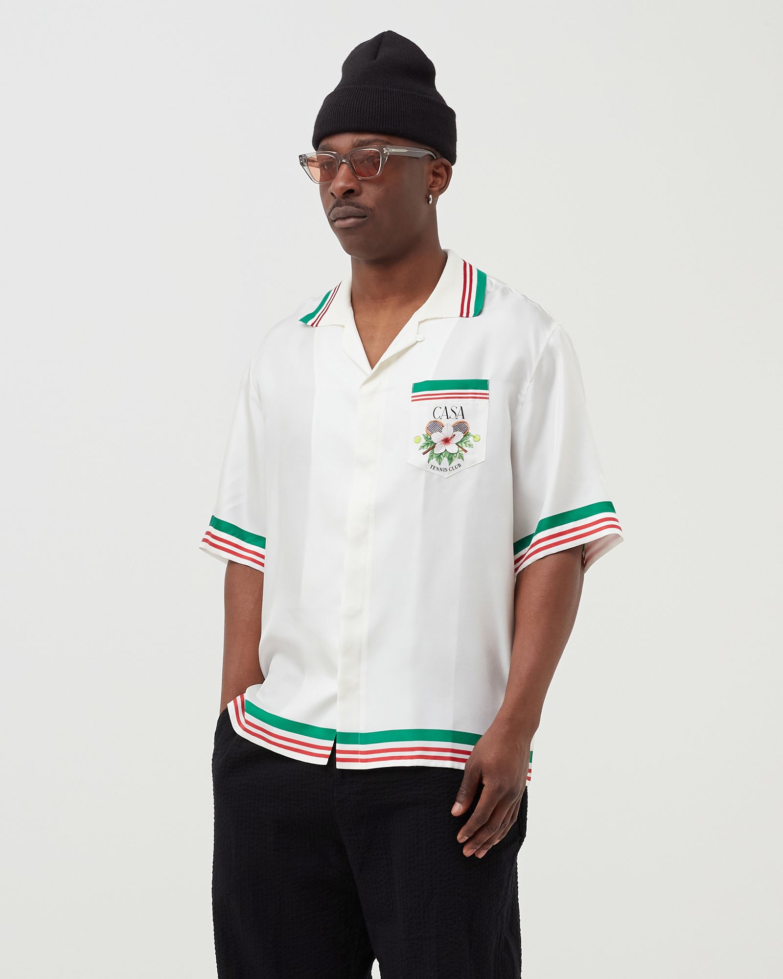 TENNIS CLUB PRINT SILK SHIRT