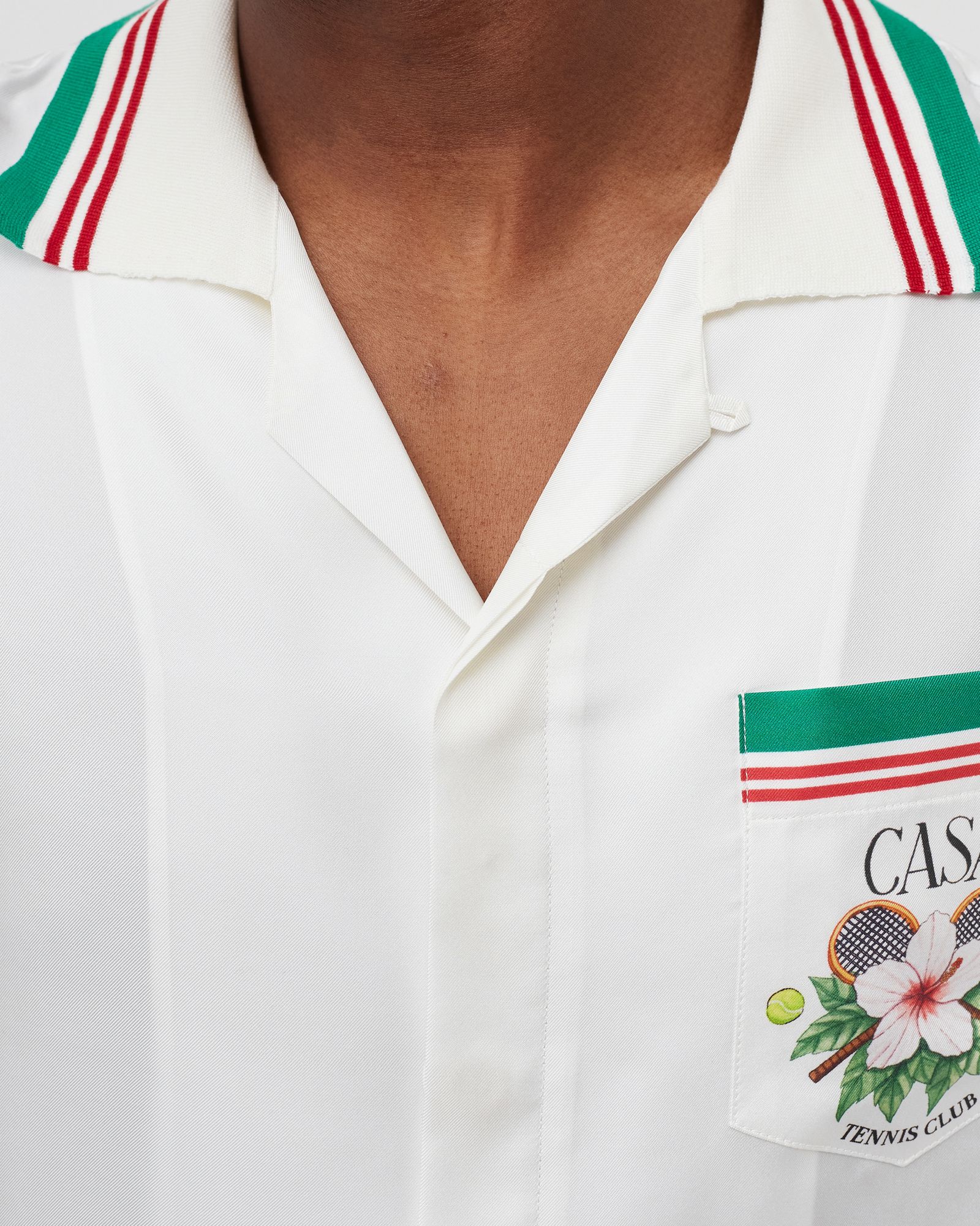 TENNIS CLUB PRINT SILK SHIRT