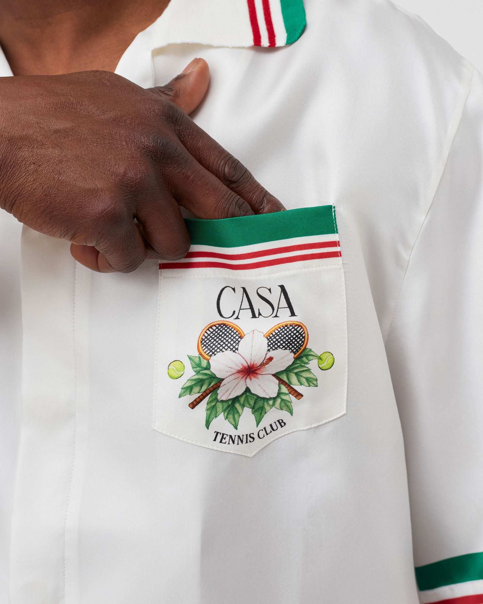 TENNIS CLUB PRINT SILK SHIRT