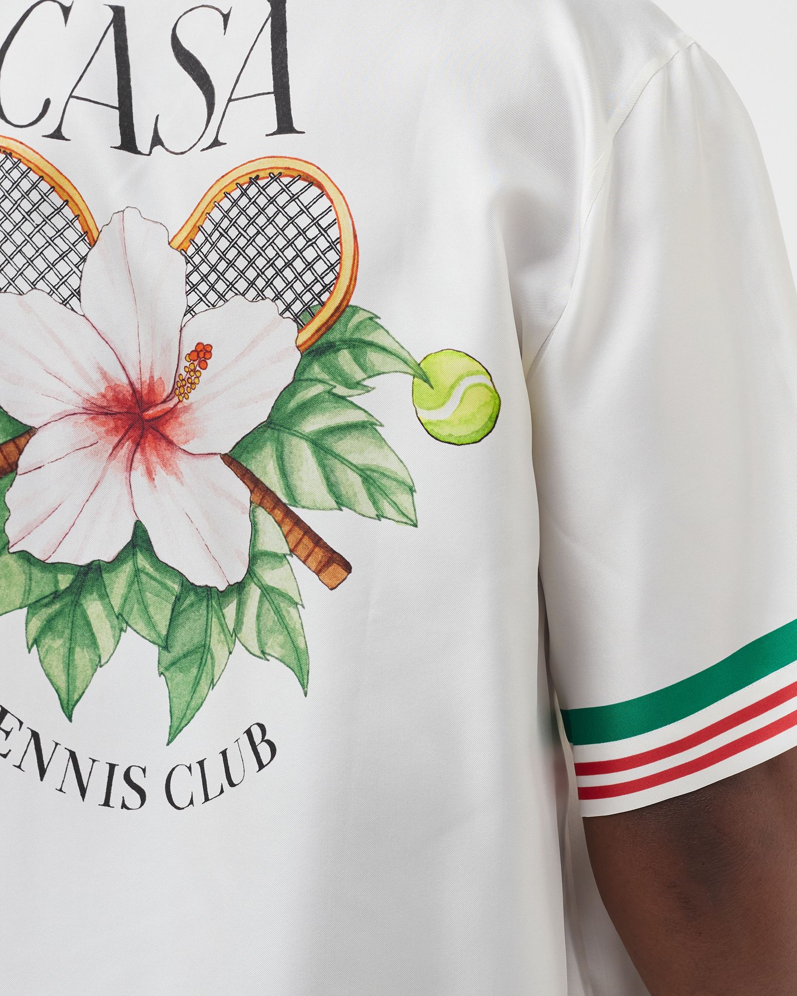 TENNIS CLUB PRINT SILK SHIRT