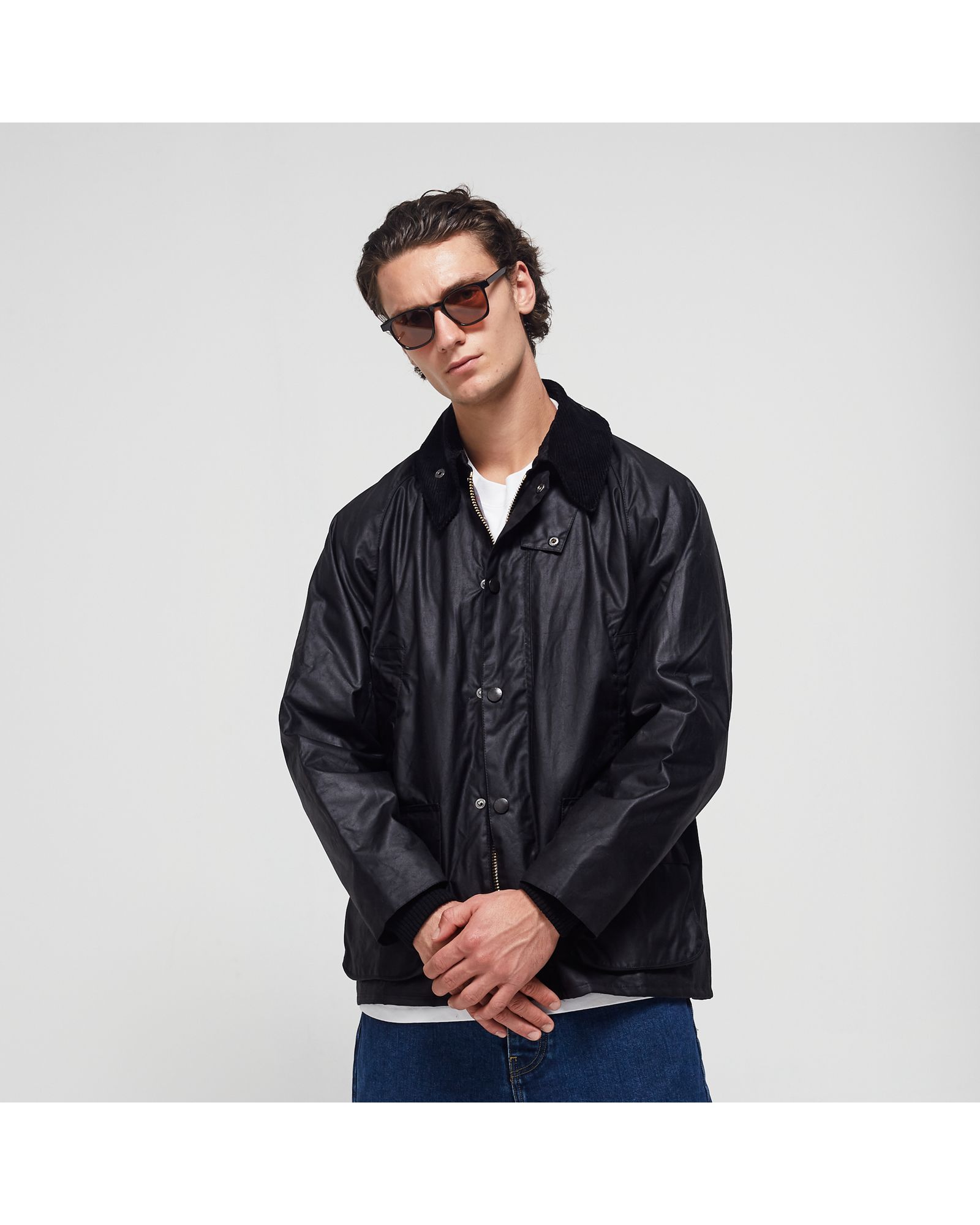 Barbour Bedale Wax Jacket Black | BSTN Store