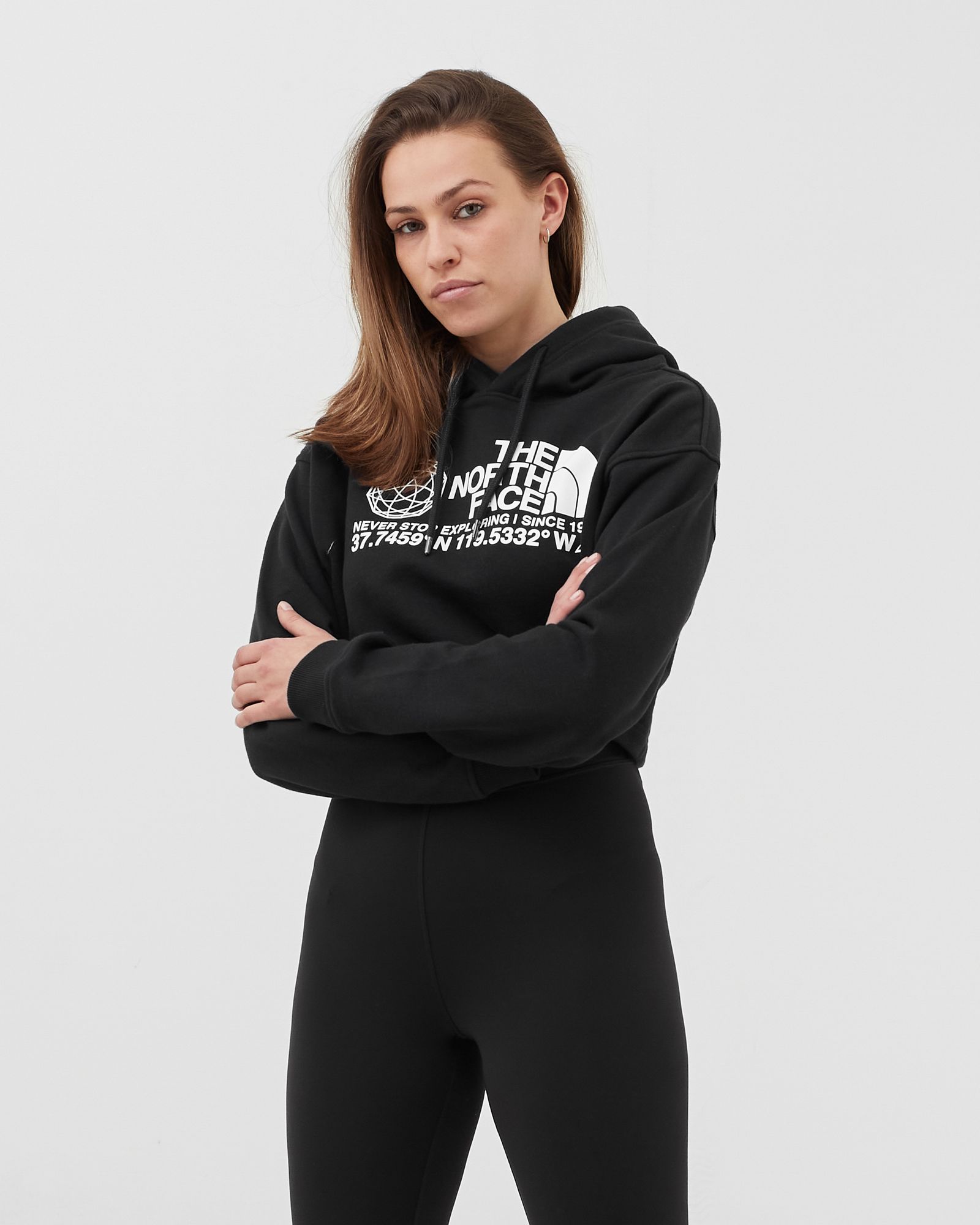 WMNS COORDINATES CROP DROP P/O HOODIE