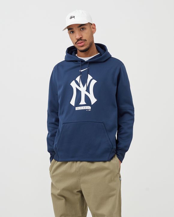 Men's Nike White/Navy New York Yankees Overview Half-Zip Hoodie Jacket
