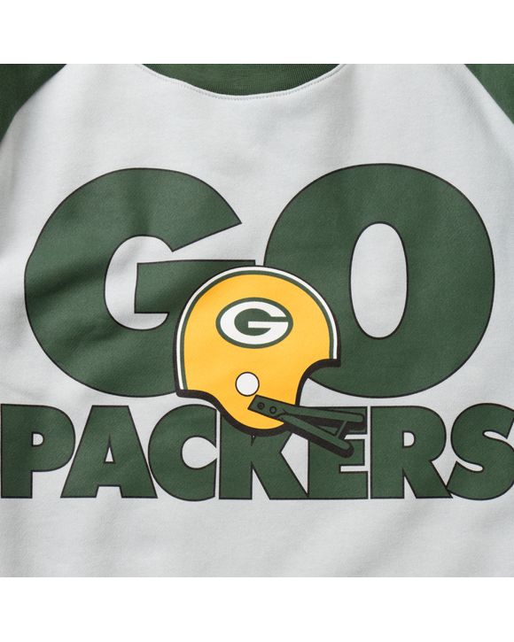 Green Bay Packers Silver Go Helmet Historic Raglan Sweatshirt by Nike