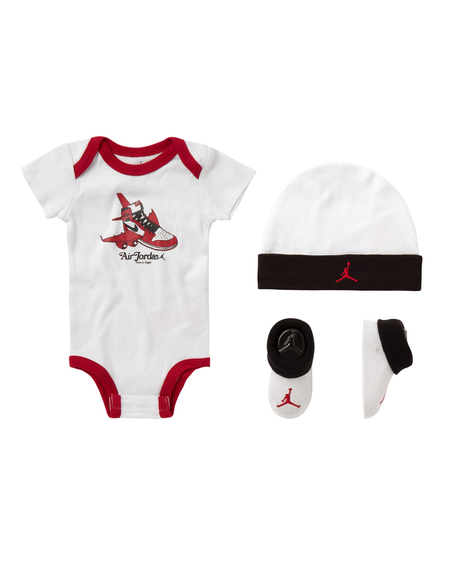 AJ1 FIRST FLIGHT HAT/BODYSUIT/BOOTIE 3 PIECE SET