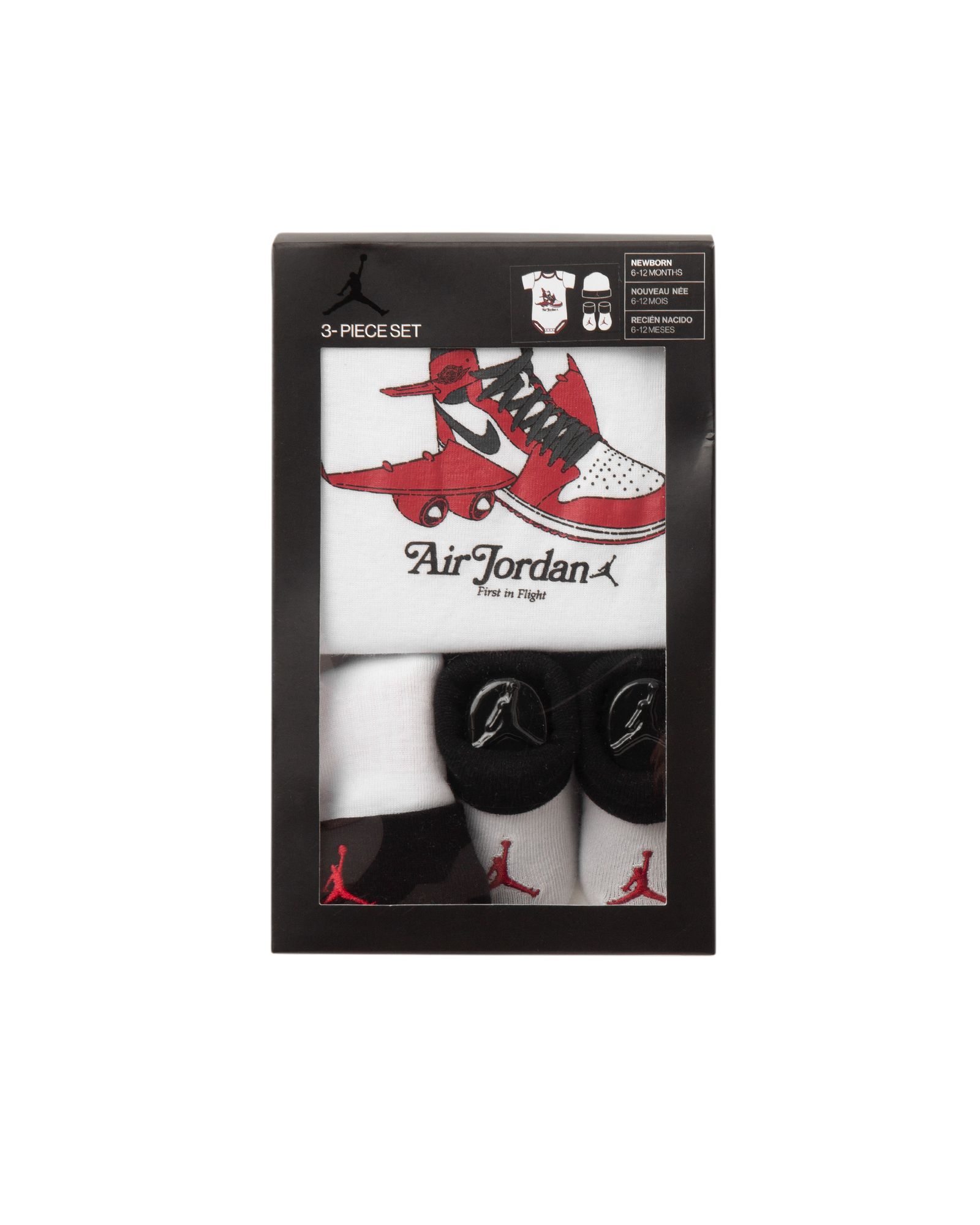 AJ1 FIRST FLIGHT HAT/BODYSUIT/BOOTIE 3 PIECE SET