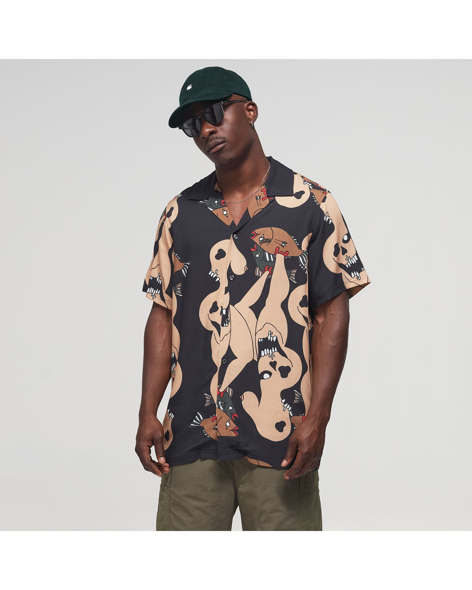 FISH FEET SHORTSLEEVE RAYON SHIRT