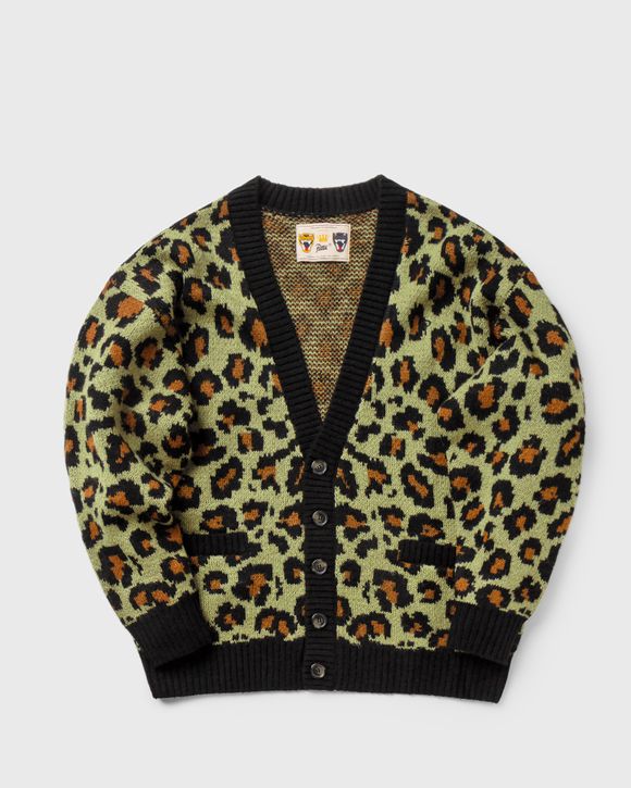 PATTA Cheetah Camo Knitted Cardigan White - PALE KHAKI