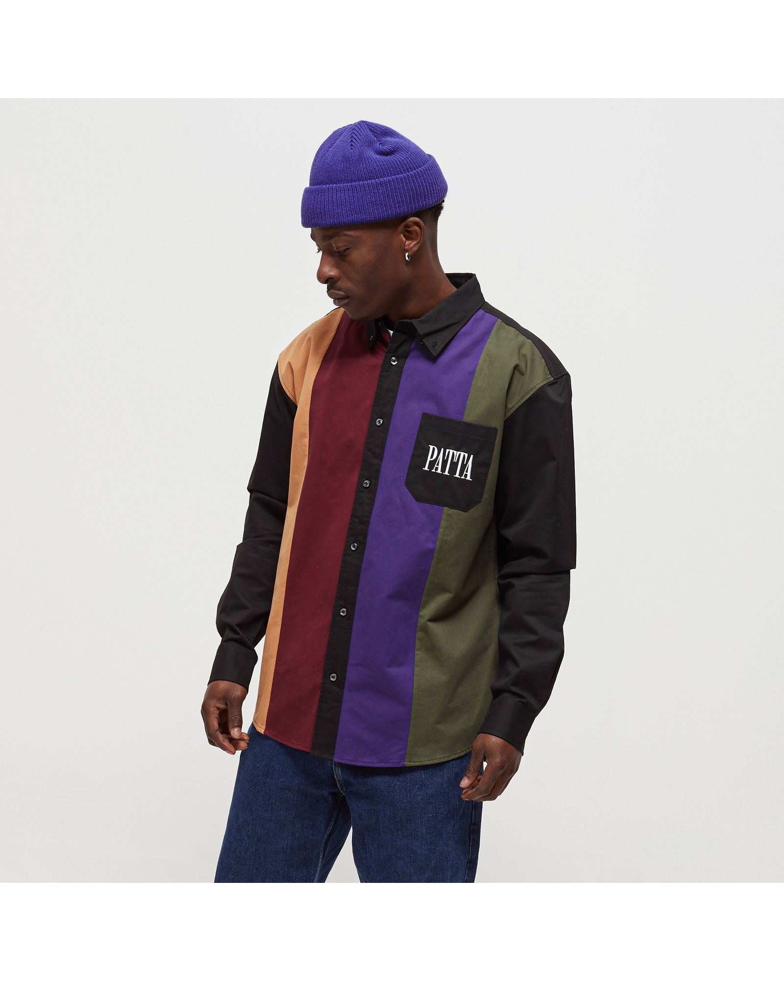 PANELLED RELAXED BUTTON DOWN SHIRT