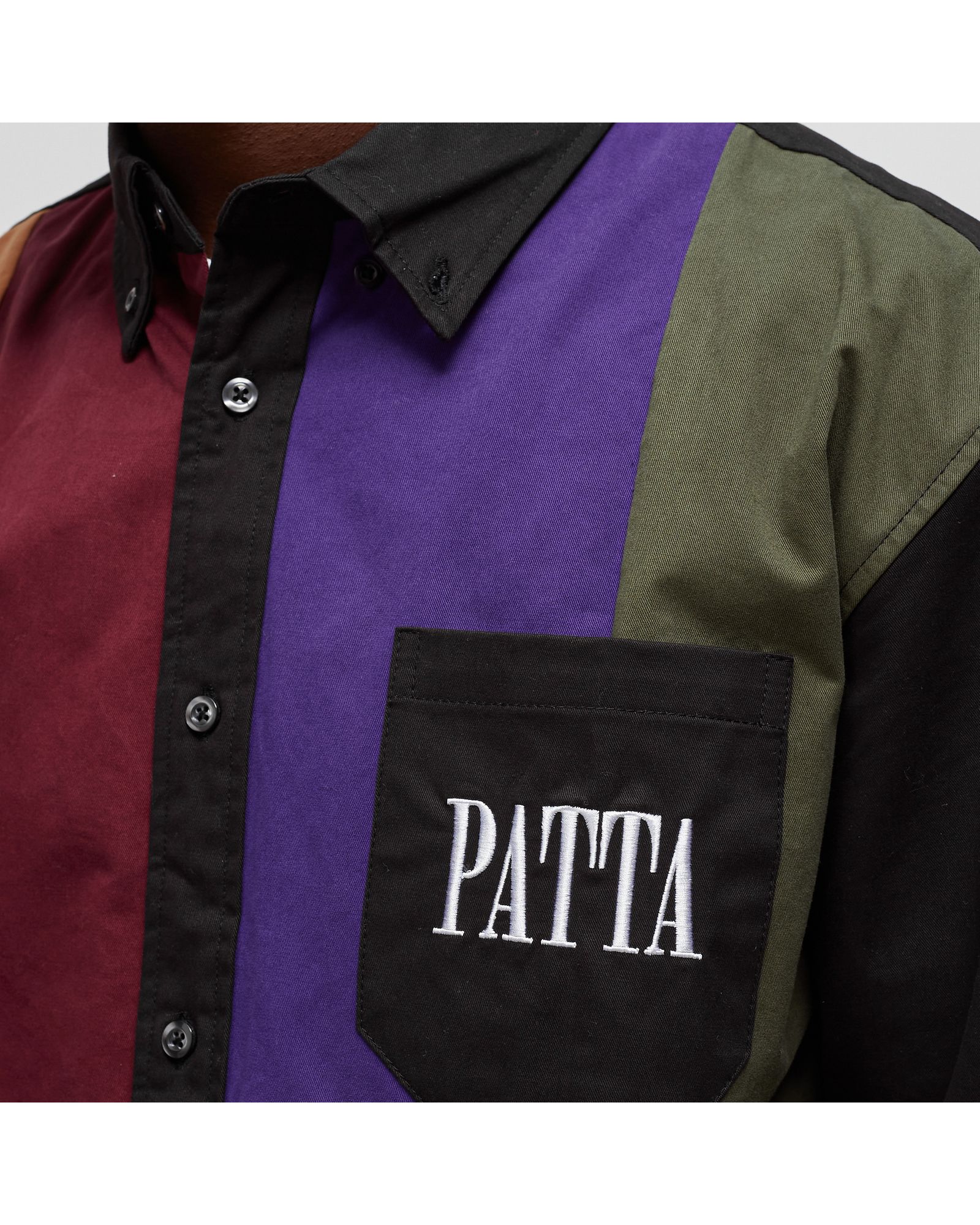 PANELLED RELAXED BUTTON DOWN SHIRT