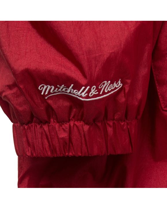 Men's Mitchell & Ness Scarlet San Francisco 49ers Faithful Surprise Win  Quarter-Zip Pullover Windbreaker Jacket