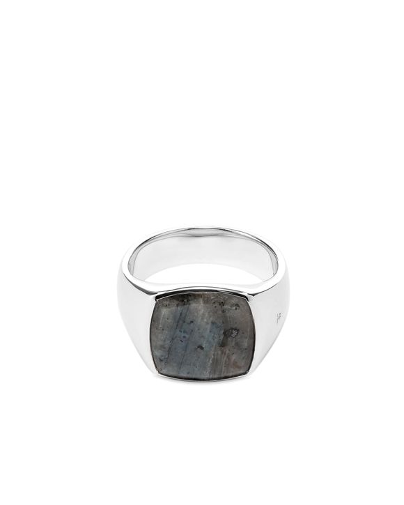 Tom Wood Cushion Larvikite (M) Grey - 925 Sterling Silver