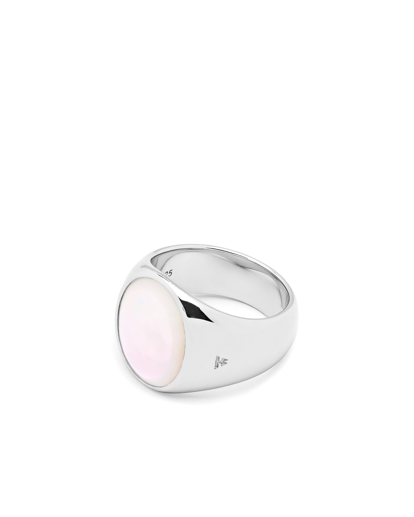 Oval White MOP Ring
