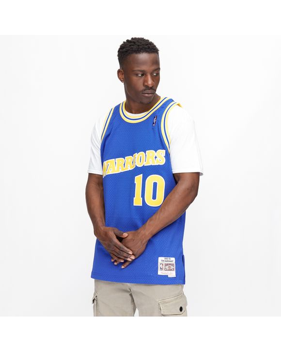 Men's Mitchell & Ness Tim Hardaway Golden State Warriors White Out Swingman  Jersey