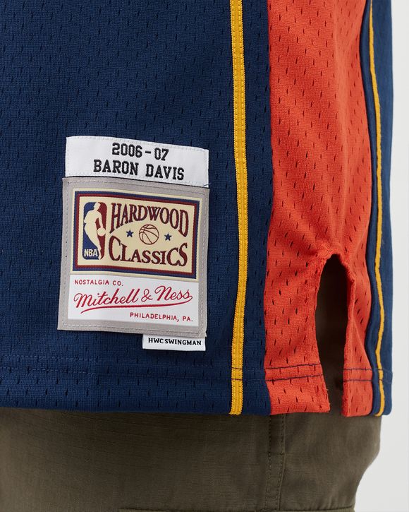 Men's Mitchell & Ness Baron Davis Navy Golden State Warriors Hardwood Classics Swingman Jersey